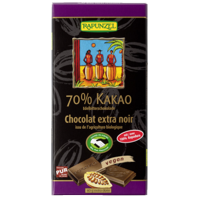 Edelbitter Schokolade Kakao 70% (Rapadura) (80gr)